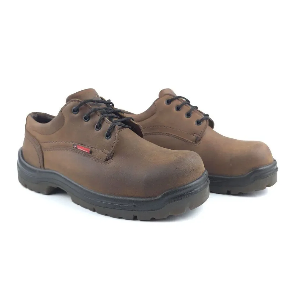 RED WING King Steel Toe Safety Work Shoe Low Top Oxford Brown Leather Workwear